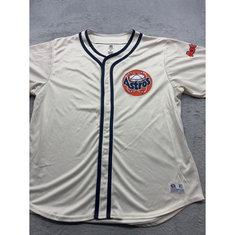 True‎ Fan Houston Astros Cooperstown Collection Jersey Cream Navy 2XL NEW